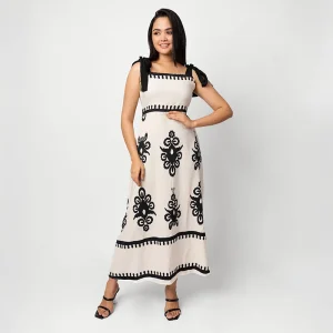 Noir Blossom Maxi Dress