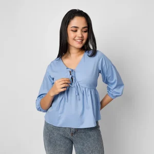 Willow Tie Peplum Blouse