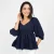 Serene Grace Peplum Blouse - blue