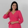 Azure Wrap Midi Dress - Image 14