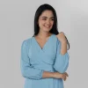 Azure Wrap Midi Dress - Image 5
