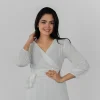 Azure Wrap Midi Dress - Image 8