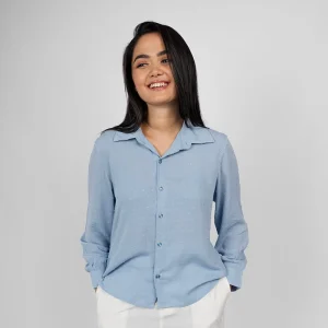 Meadow Mist Button-Down Blouse