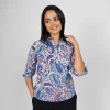 Azure Whirl Tunic Blouse - Image 5