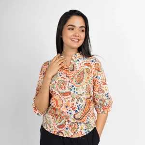 Azure Whirl Tunic Blouse