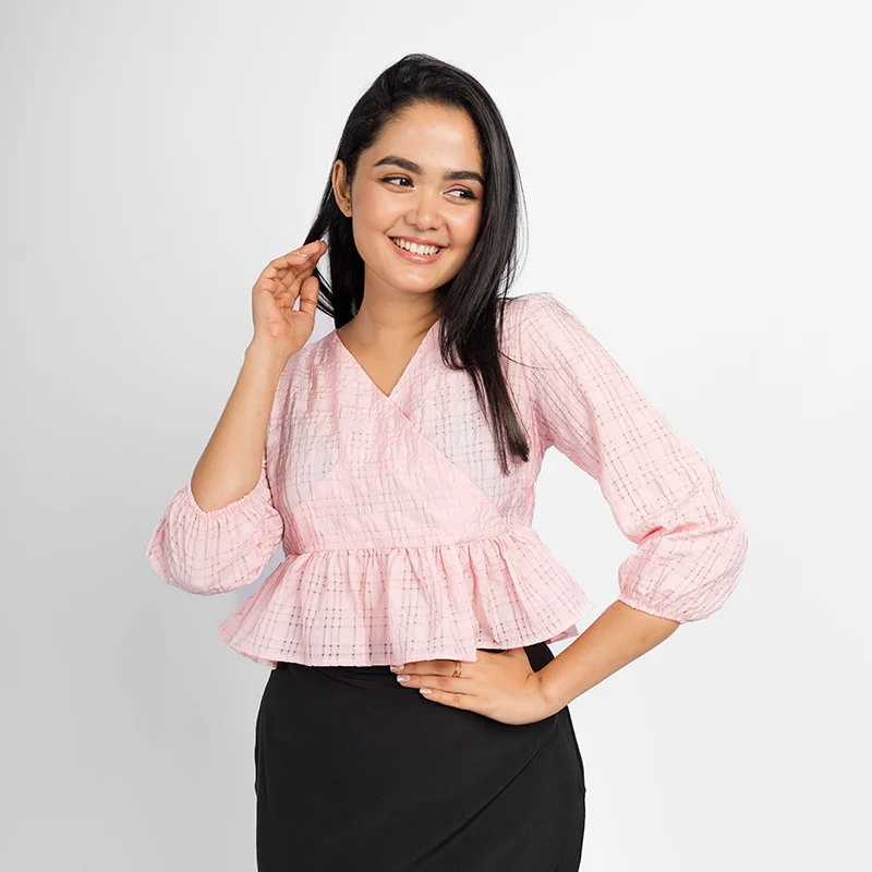 Willow Wrap Peplum Blouse