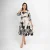 Monochrome Meadow Wrap Dress - white