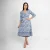 Monochrome Meadow Wrap Dress - blue