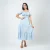 Aurora Tiered Midi Dress - blue