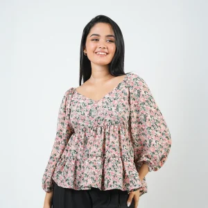Petal Whimsy Peplum Blouse