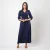 Aria Wrap Midi Dress - blue