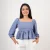 Viana Peplum Crop - blue