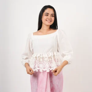 Anya Lace Peplum Top