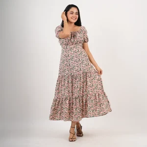 Flower Bow Tiered Midi