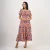 Flower Bow Tiered Midi - pink