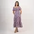 Flower Bow Tiered Midi - blue