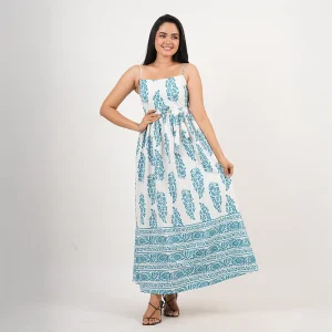 Azure Motif Maxi Dress