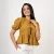 Lyra Ruched Peplum Top - yellow front