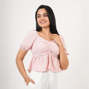 Lyra Ruched Peplum Top