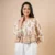 Olive Bloom Peplum Top - cream
