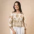 Olive Bloom Peplum Top - brown
