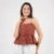 Elowen Peplum Top - red zigzag