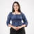 Seya Charm Peplum Top - blue