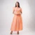 Meadowlight Tie-Waist Midi Dres - orange