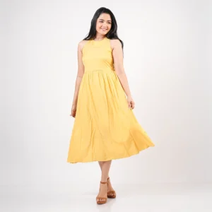 Sunlit Grace Halter Midi Dress